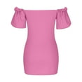 thumbnail image 6 of Women Dresses Plus Solid Sleeveless Strapless Sexy Dresses Fashion Dresses Pink Trendy Skirt Size XL, 6 of 6