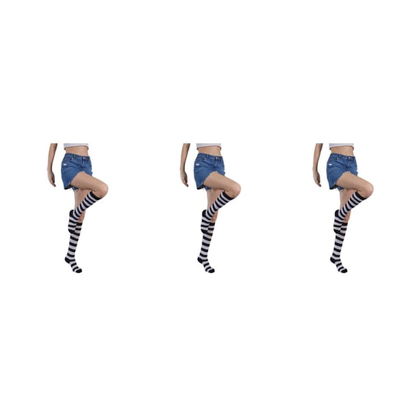 Qarigey Calcetines a rayas hasta el muslo, calentadores de piernas, Día de San Valentín, accesorios para mujer para diario, fiesta de Type1 NO1