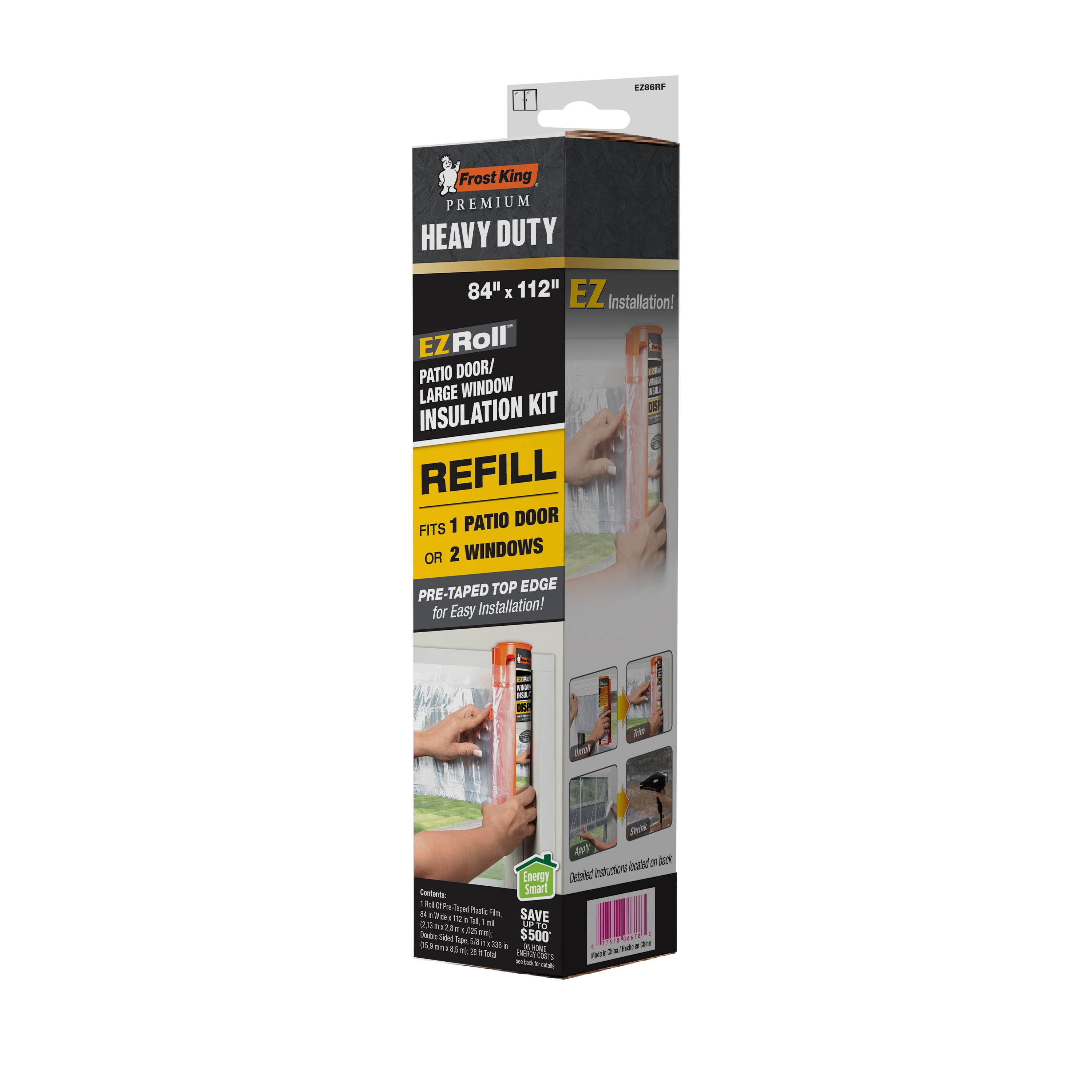 Frost King® EZ86RF EZ Roll Refill Heavy Duty Patio Door Shrink Kit - Polyolefin, 84' x 112'