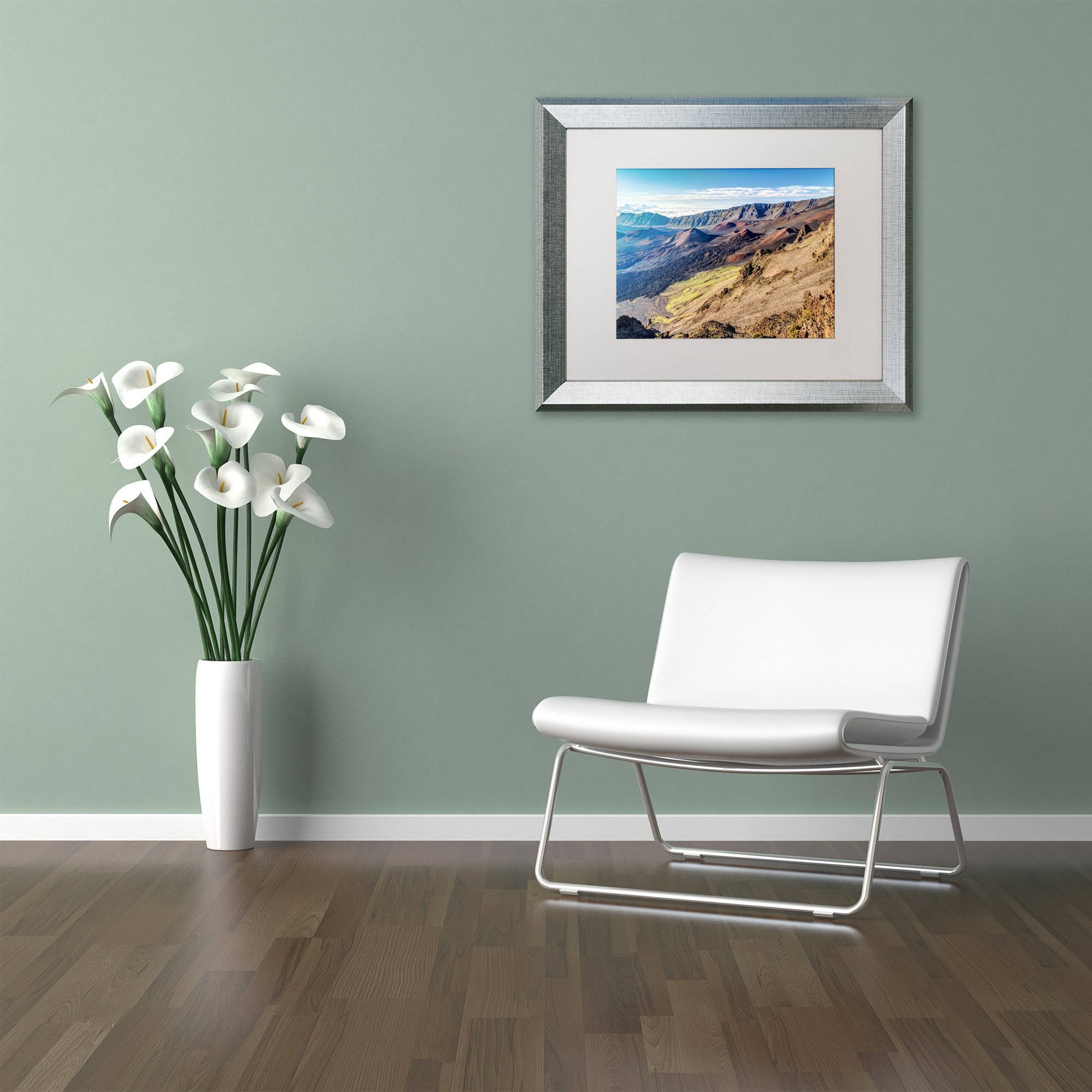 Trademark Fine Art 'Kalahaku Lookout' Canvas Art by Pierre Leclerc, White Matte, Silver Frame