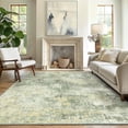 thumbnail image 1 of 5x7 Area Rugs for Living Room and Bedroom, Machine Washable Non Slip Rugs, Low Pile Lightweight Print Pattern Distressed Abstract Sage Beige, 1 of 6
