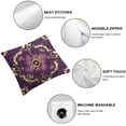 thumbnail image 4 of SHANXI Throw Pillow Covers Decoration Gold Flower Purple Brown and Beige Art Asia Asian Backdrop for Living Room Bedroom Sofa 12x12in, 4 of 5
