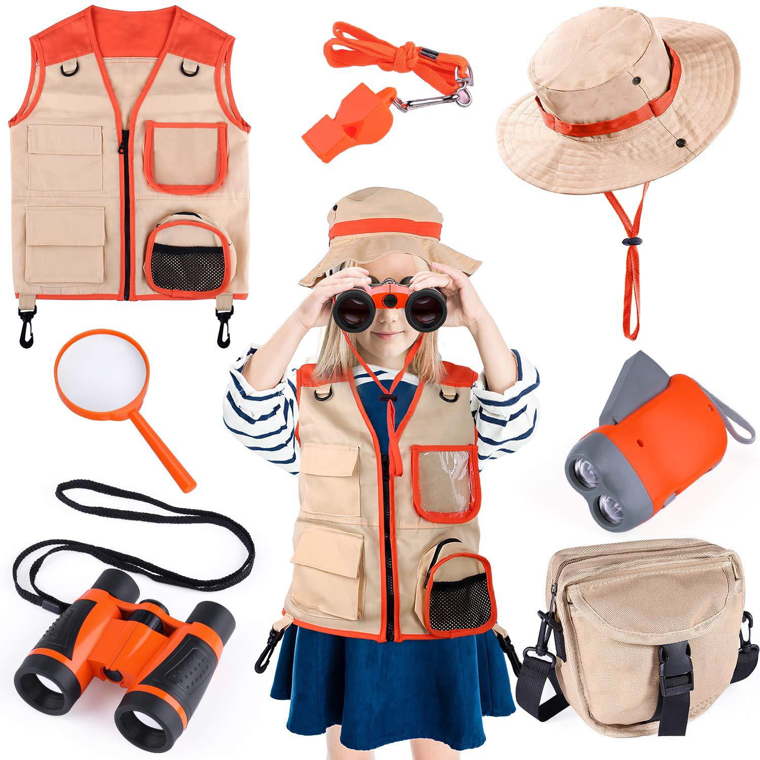 Kids Explorer Kit, 7 Pcs Outdoor Exploration Kit with Binoculars 