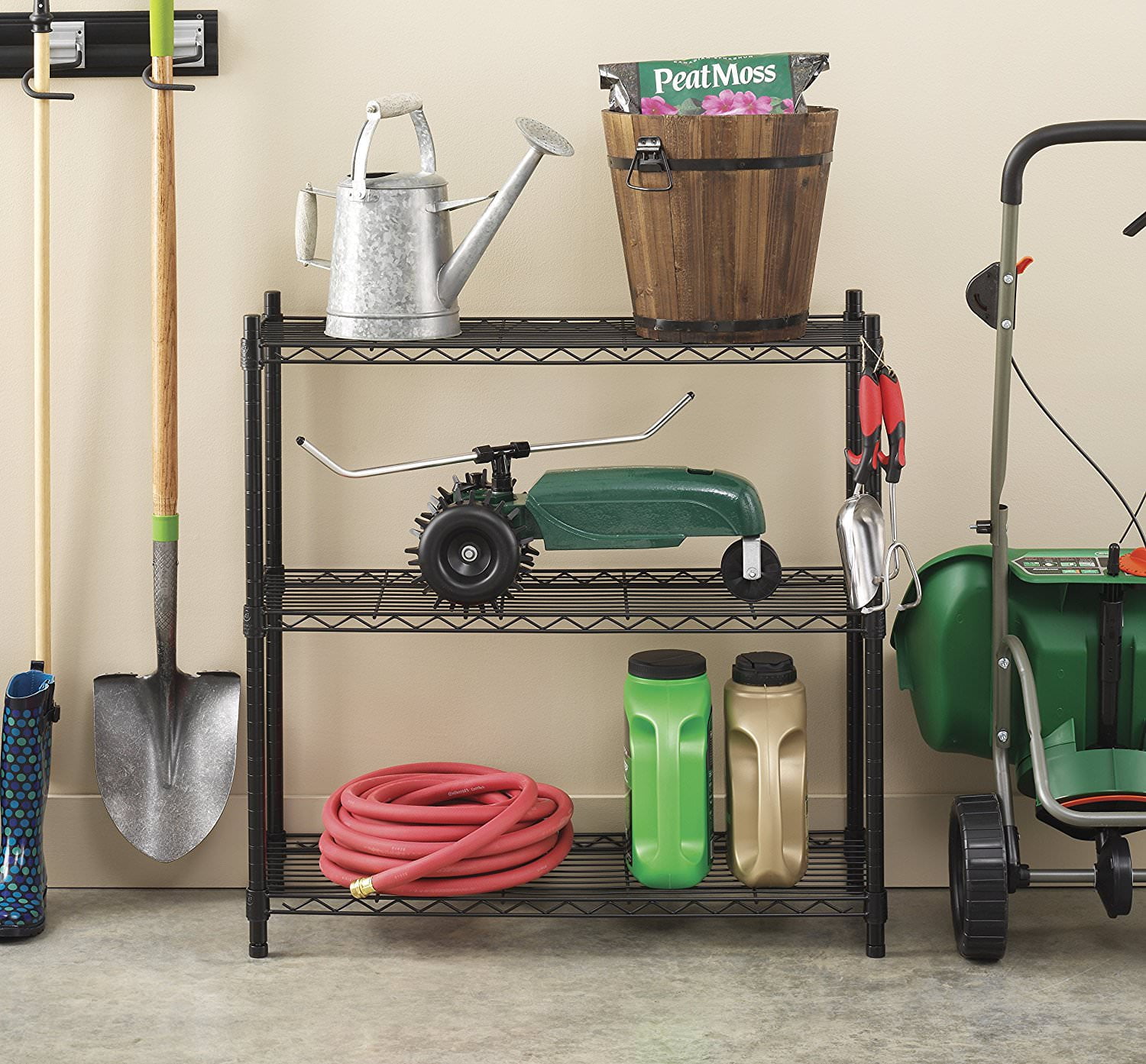 Whitmor Supreme 3-Tier Shelves, Black