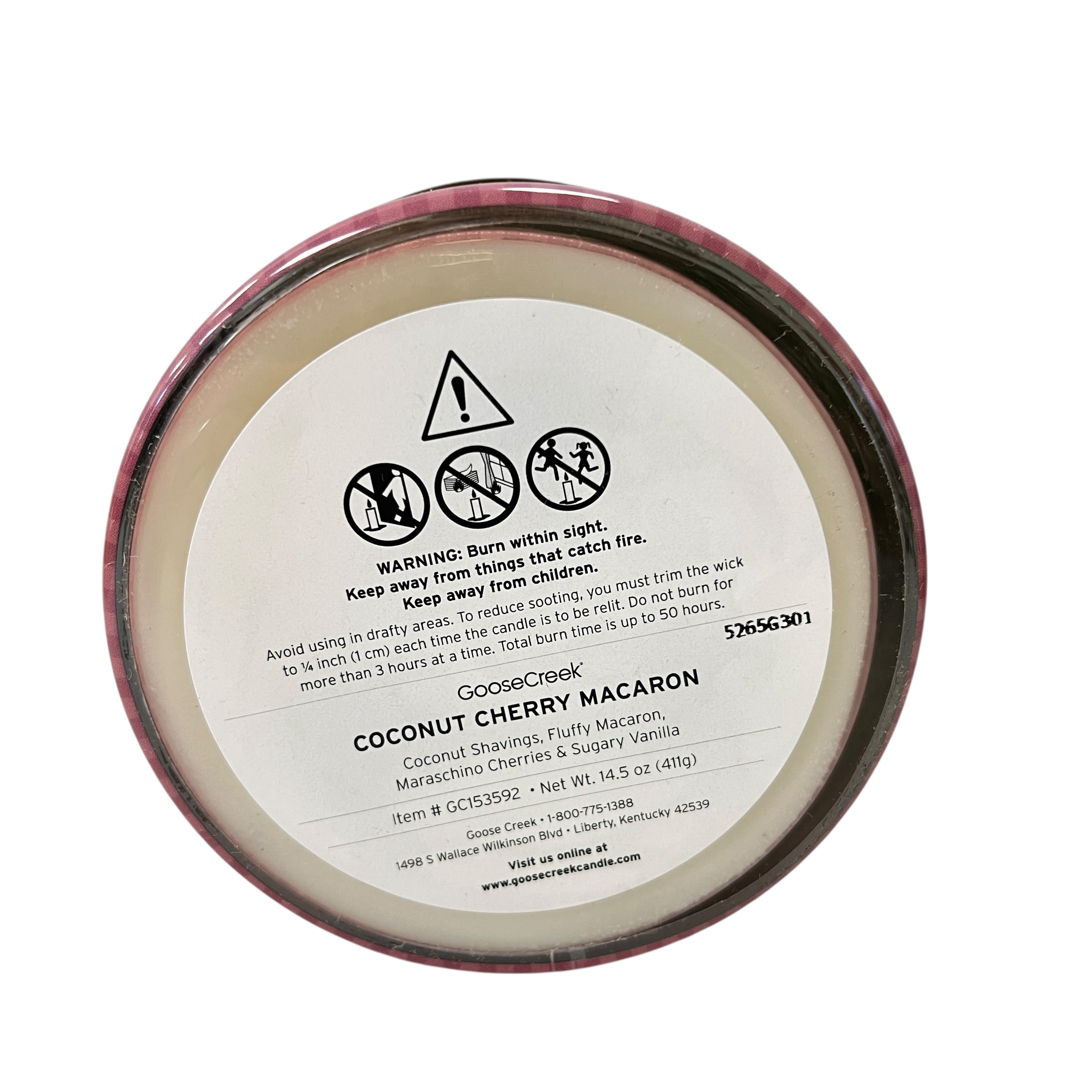 Goose Creek Coconut Cherry Macaron Scented 3 Wick Candle 14.5 oz