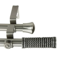 Contemporary Home Living 90.5" Silver Solid Contemporary Double Curtain Rod