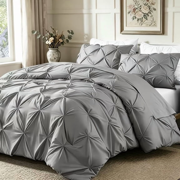 2pcs Twin Quilt Set Featuring Twisted Flower &Wrinkled Design, Simple And Stylish. All-season Bedding Set Perfect For Bedroom Use