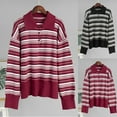 thumbnail image 2 of Fengactive Womens Long Sleeve Shirts Vintage Striped Collared T Shirt Loose Fit Tops 2025 Trendy, 2 of 8