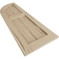 thumbnail image 6 of Ekena Millwork 18"W x 72"H (54" Low Side) Timberthane Riverwood Two Equal Flat Panel w/Quarter Round Arch Top Faux Wood Shutters (Per Pair), Primed Tan, 6 of 6