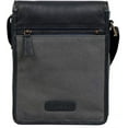 thumbnail image 5 of Hidesign Aiden Genuine Leather and Canvas Mini Crossbody Unisex Messenger Bag & Travel Bag / 10.5" iPad Bag - size (8"L x 10"H x 2.4"W), 5 of 5