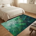 thumbnail image 4 of Area Rugs 3'x5', Green Abstract Carpet Runner Indoor Outdoor Rugs Home Decor Aesthetic, Modern Minimalist Vintage Oil Painting Non Slip Mats Washable Accent Rug for Living Room Bedroom, 4 of 8
