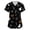 Black, variant on Halloween Costume Scrubs for Women - V-Neck with Pockets, Short Sleeve Medical Work Shirt for Nurses, Comfortable Uniform,Black M