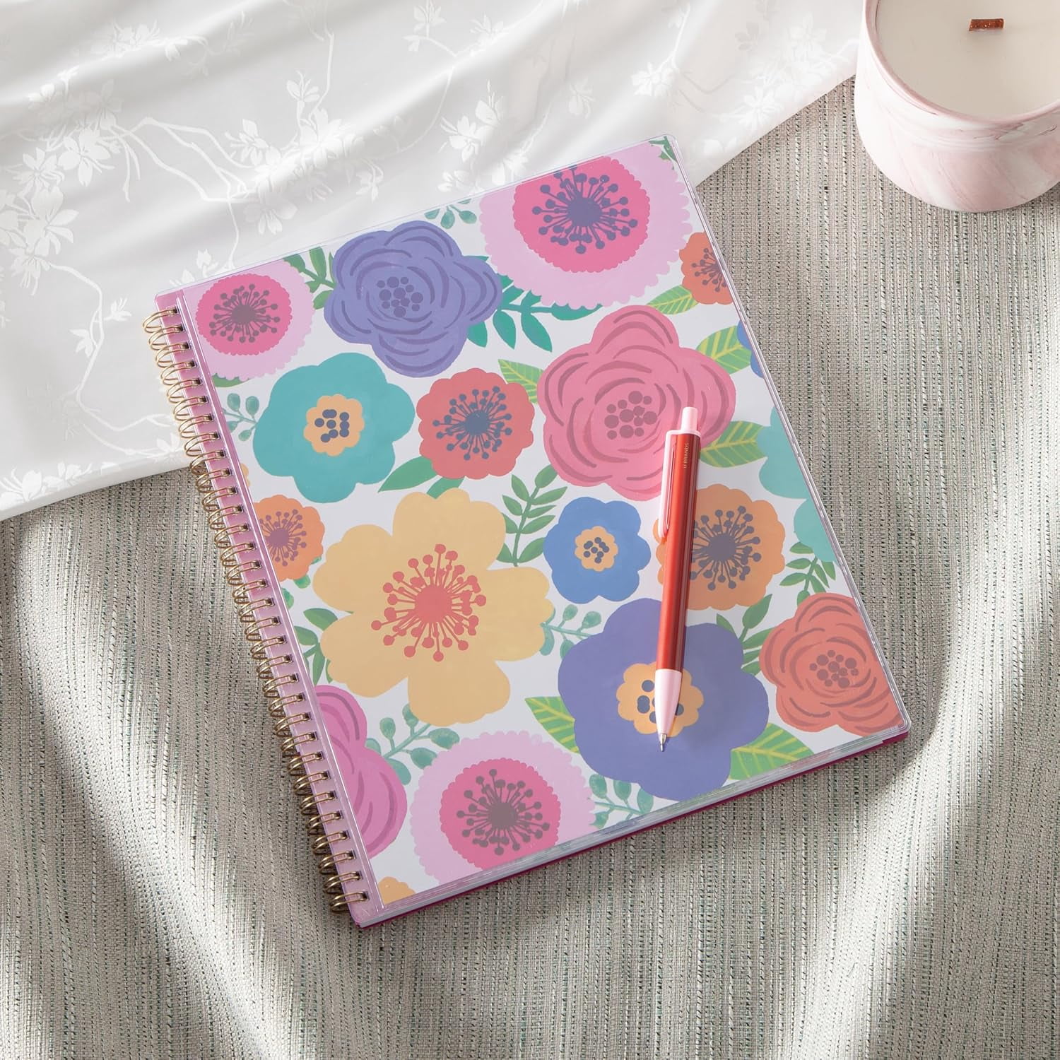 2025-2026 Weekly and Monthly Academic Year Planner Calendar, July 2025 - June 2026, 8.5" x 11", Flexible Cover, Wirebound, Storage Pocket, Laminated Tabs, Mahalo