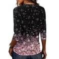 thumbnail image 6 of Domzest Womens Half Sleeve Tops Boho Floral Print Lightweight Shirts Crew Neck Loose Fit Dressy Casual Tunic Tops Pink L, 6 of 6