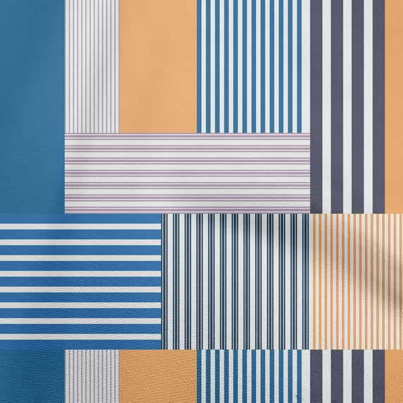 oneOone Rayon Orange Fabric Stripes Sewing Fabric By The Yard Printed Diy Clothing Sewing Supplies 56 Inch Wide