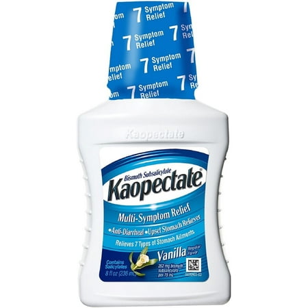 Kaopectate Multi-Symptom Relief Anti-Diarrheal/Upset Stomach Reliever Liquid, Vanilla 8 oz (Pack of 3)