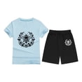 thumbnail image 4 of Gaexia Girls Summer Outfits Size 12 Ruffles Short Sleeve Clothes Cotton Outfits Short T-Shirt Shorts Set 2pcs Clothes Set Little Girls, 4 of 4