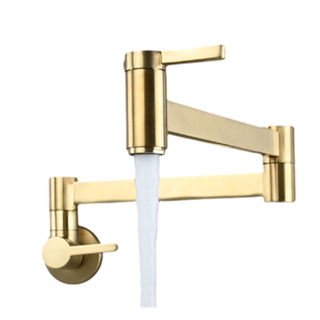 Spout Folding Arm Tap Sink Modern Basin Kitchen Faucet Splash Proof Easy Install Pot Filler Bathroom Double Switch Wall Mount ,bar Laundry RV Farmhouse