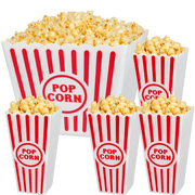 Popcorn Bowl Plastic Classic Tub Red & White Striped Container Container Movie Theater Bucket Reusable Set Of 5