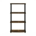 thumbnail image 4 of Furinno Turn-S-Tube 23.6"W x 11.6"D x 43.25"H 4-Shelf Freestanding Shelves, Amber Pine and Black, 4 of 5