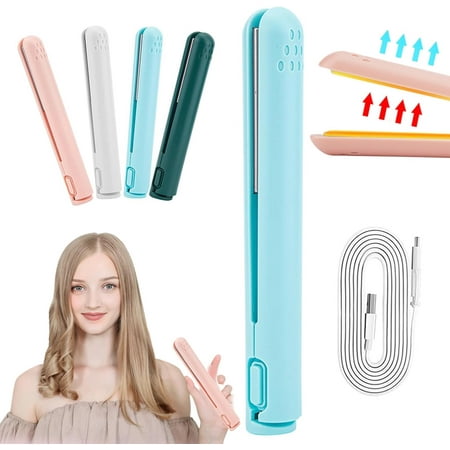 

Yazoeiaing Mini Dual-Purpose Hair Iron Ceramic Portable 2-in-1 Blue Q6R-1368
