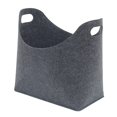 thumbnail image 1 of 2pcs Dark Grey Home Firewood Holder Storage Basket Toy Book Felt Bag Laundry Foldable Hamper, 1 of 5