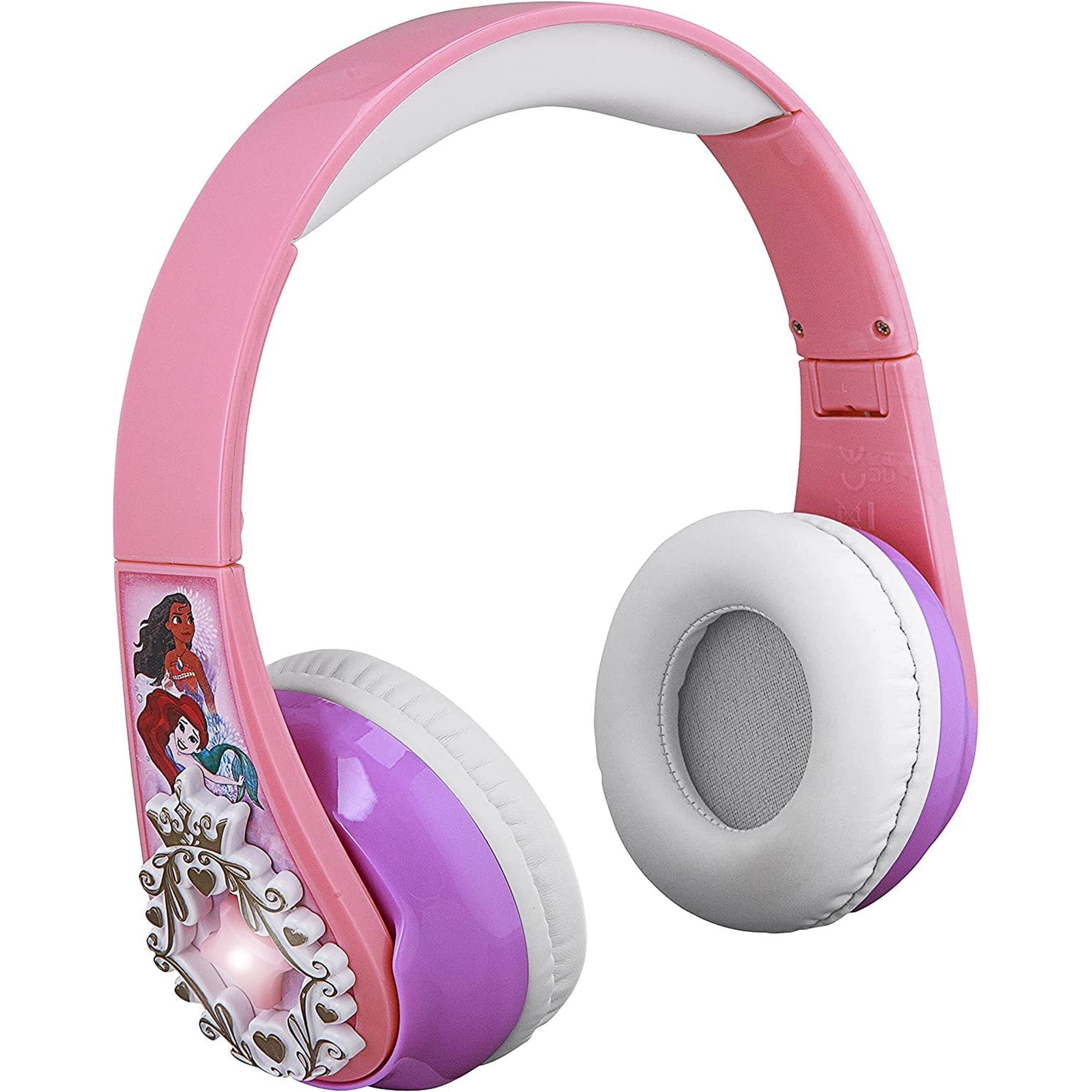 eKids Disney Princess Bluetooth Headphones with EZ Link, Microphone and Aux Cord