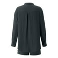 thumbnail image 4 of Women Clothing Set Long Sleeve Shirt and Shorts Polyester Casual Spring Outdoor Wear, 4 of 5