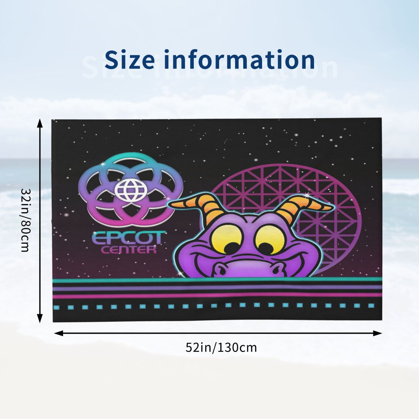 80'S Glow Figment Bath Towel Washcloths Beach Towel Quick Dry Towel Microfiber Absorbent Bath Towel 32x52 In