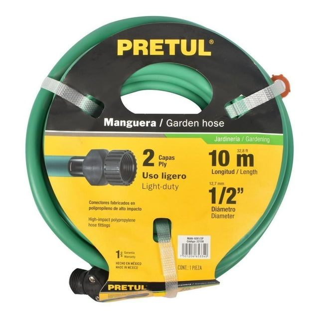 Manguera Pretul 1/2" Verde 10M 2 Capas