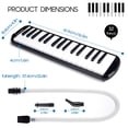 thumbnail image 4 of Air piano Melodica CAHAYA de 32 teclas con doble tubo y funda, color negro, 4 of 8