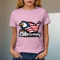 thumbnail image 4 of UngA Women's Shirt 250Th America Anniversary Casual Printed Crew Neck T-Shirt Faith Freedom 250 Years Women's Shirt XXXL,Pink, 4 of 8