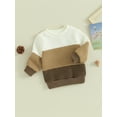thumbnail image 3 of FOCUSNORM Toddler Baby Autumn Sweater Contrast Color Long Sleeve Round Neck Knitwear Pullover Winter Sweatshirt, 3 of 9