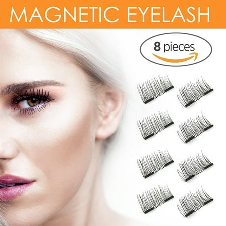 8x Magnetic False Eyelashes 3D No Glue Reusable Set for Natural Look Enhanced Version - Best Fake Lashes