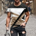 thumbnail image 2 of Penkiiy Mens T Shirt Casual Shorts Sleeves Round Neck Pullover Trendy 3D Printed Sports Fitness Blouse Plus Size Tops L Khaki, 2 of 5