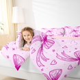 thumbnail image 4 of Manfei Coquette Bowknot 7-Piece Twin Bedding,Pink Loves Pattern Bedding Comforter Set,Pink Reversible, 4 of 7