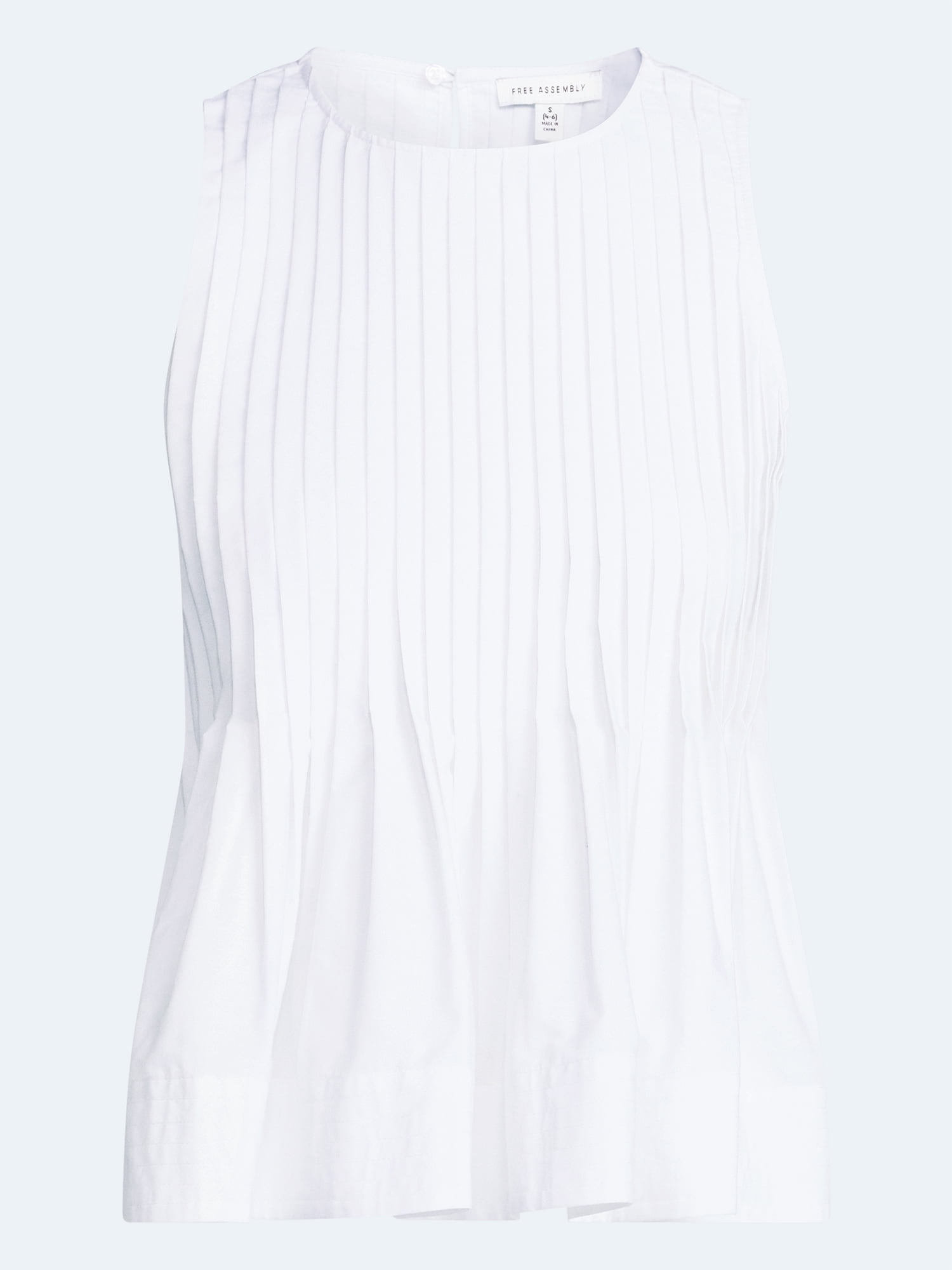 Free Assembly Women's Sleeveless Pintuck Peplum Top, Sizes XS-XXL