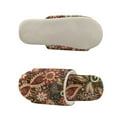 thumbnail image 5 of COEQINE Boho Floral Paisley Print Home Slippers Women Cozy Open Toe House Shoes Lightweight Slip On Bedroom Slippers Cute Women Footwear Indoor Home Slides Winter Sandals for Guest, 44-45, 5 of 7