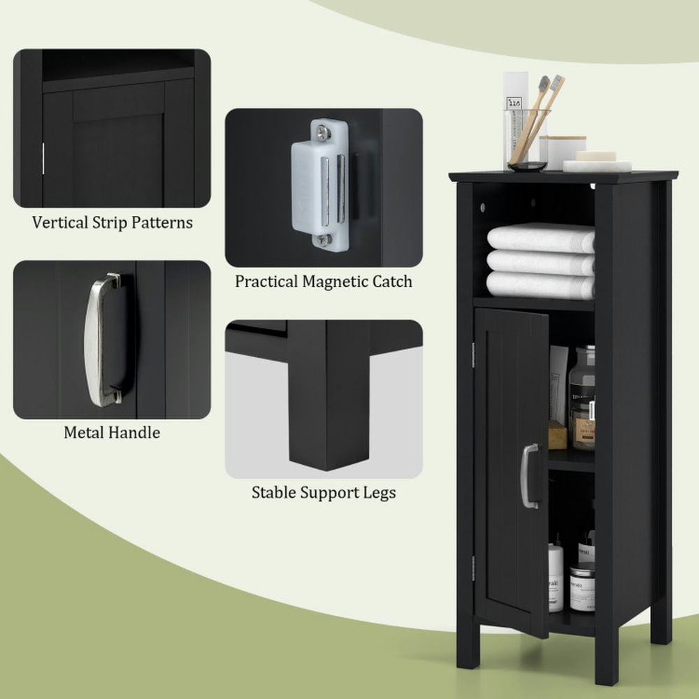 Finihen Bathroom Storage Cabinet, Bathroom Floor Cabinet, Bathroom Storage Organizer with 2-Tier Cabinet, for Bathroom, Living Room, Bedroom, Kitchen, Black Finihen Bathroom Storage Cabinet, Bathroom Floor Cabinet, Bathroom Storage Organizer with 2-Tier Cabinet, for Bathroom, Living Room, Bedroom, Kitchen, Black