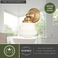 thumbnail image 5 of Huntley 1 Light LED Compatible Gold Brass Farmhouse Bathroom Vanity Wall Fixture White Schoolhouse Glass, 5 of 12
