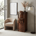 thumbnail image 3 of Hives & Honey Jenny Walnut Modern Locking Jewelry Armoire for Women - Freestanding Wood Cabinet, 3 of 9