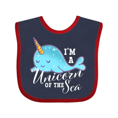 

Inktastic Cute Narwhal I m a Unicorn of the Sea Gift Baby Girl Bib