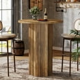 thumbnail image 3 of Tribesigns 39.6" Round Bar Table, Rustic Farmhouse High Top Pub Table for Home & Kitchen, 3 of 10