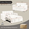 thumbnail image 2 of EPOWP 3 in 1 Folding Convertible Sofa Bed,55'' Pull Out Couch Bed with Side Pocket,Velvet Fabric Loveseat Sleeper Sofa with Adjustable Backrest,Easy Assembly,Perfect for Living Room,Off White, 2 of 7