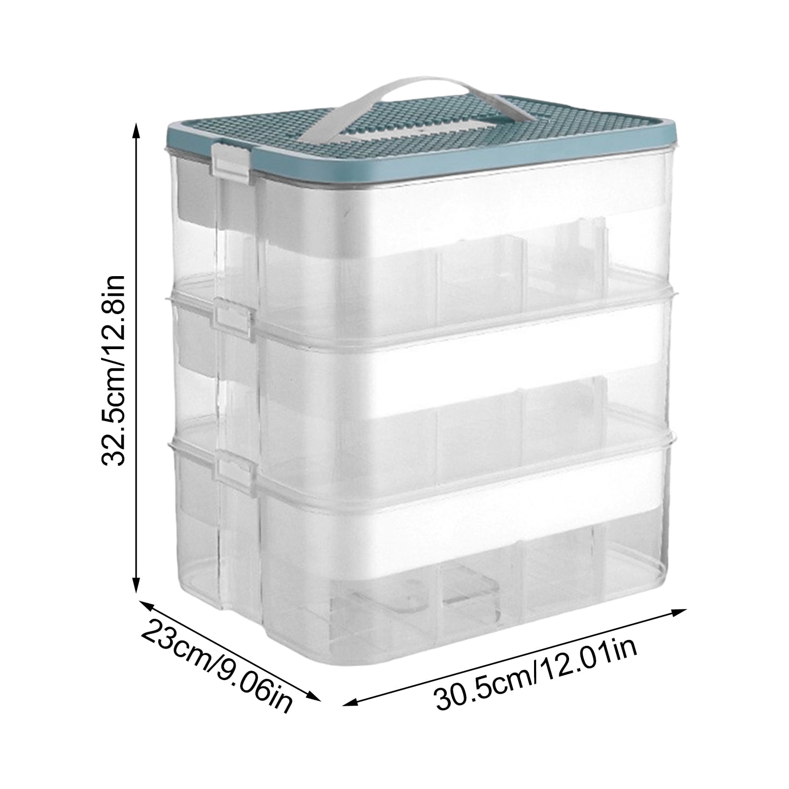 Toy Storage Organizer, 3 Tier Stackable Storage Transparent Building Bricks Puzzle Craft Plastic Container Organizing Sorter Layer Clear Building Storage