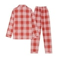 thumbnail image 5 of Arlun Women's Plaid Pajama Sets Long Sleeve Button Down Sleepwear Wide Leg Elastic Waisted Trousers Nightwear Lightweight Breathable Soft Fashion Checkered Loungewear Sets Pink XL, 5 of 7