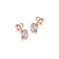 thumbnail image 1 of Diamondlite Cubic Zirconia Round Stud Earrings - Rose Gold, 1 of 1