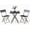 Black, variant on Senfot 3-Piece Outdoor Square Patio Bistro Set, Sturdy Iron Frame Table and Chairs, All-Weather Furniture for Balcony Garden Yard Poolside Black