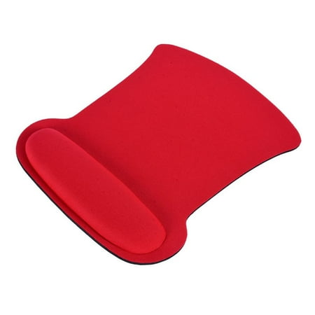 Mouse Pad, Thicken Soft Sponge Wrist Rest Mouse Pad with Wrist Rest Support Cushion, Ergonomic, Non-Slip Rubber Base, Mousepad for Home, Office & Travel, Red