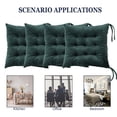 thumbnail image 2 of Lomyolo Chair Cushions for Kitchen Chairs 2 Pack Seat Cushion Chair Pads for Dining Patio Home Office Soft Comfort Velvet Square Dark Green, 2 of 6